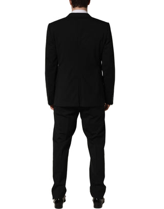 Black Wool Slim Fit Formal 3 Piece Men Suit