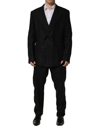 Black Linen Slim Fit Formal 2 Piece Suit