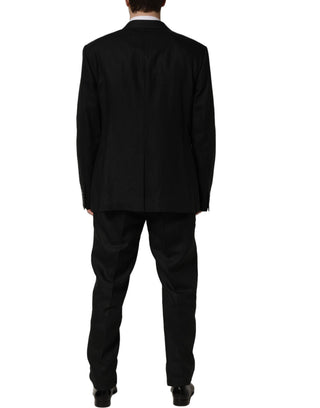 Black Linen Slim Fit Formal 2 Piece Suit