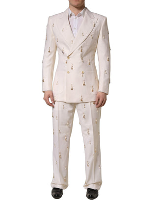 White Wool Slim Fit Formal 2 Piece Men Suit
