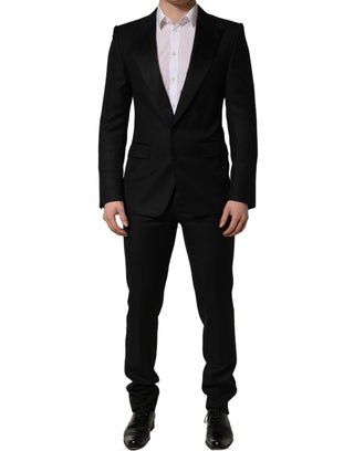 Black Wool Slim Fit Formal 2 Piece Men Suit