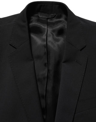 Black Wool Slim Fit Formal 2 Piece Men Suit