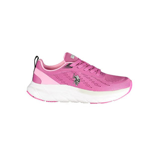 Pink Polyurethane Women Sneaker