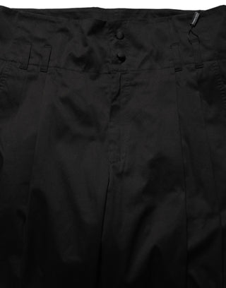 Pantalones de vestir de algodón negro con pierna recta