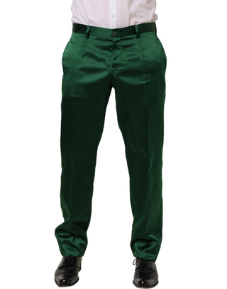 Dark Green Tapered Leg Dress Trouser Pants