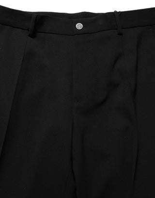 Black Wool Straight Men Dress Trouser Pants