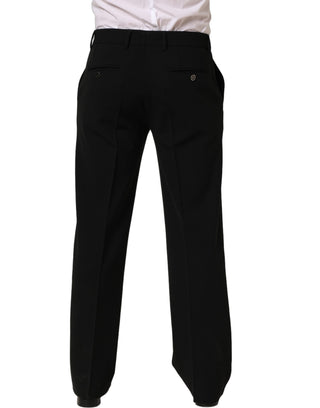 Black Wool Straight Men Dress Trouser Pants