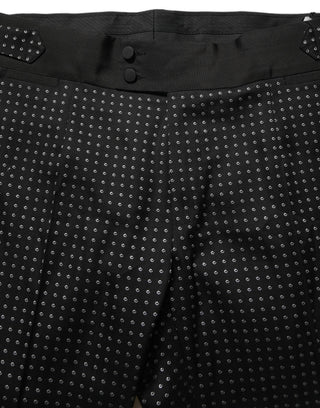 Black Polka Dot Cotton Dress Trouser Pants
