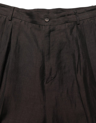 Brown Linen Straight Men Dress Trouser Pants