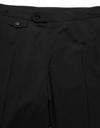 Black Tapered Leg Men Dress Trouser Pants