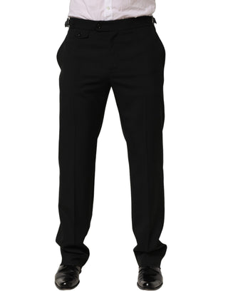Black Tapered Leg Men Dress Trouser Pants