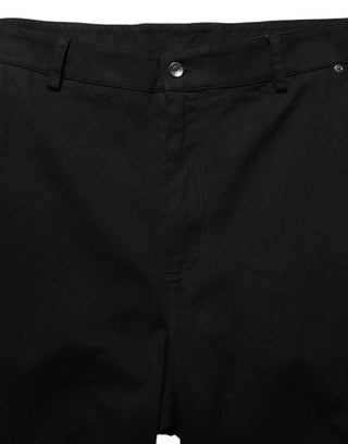 Pantalones de vestir rectos para hombre de cintura media negros  