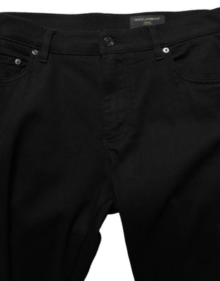 Black Cotton Stretch Skinny Men Denim Jeans
