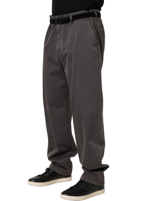 Dark Gray MidWaist Straight Men Trouser Pants