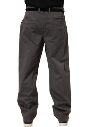 Dark Gray MidWaist Straight Men Trouser Pants