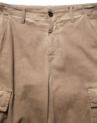 Brown Mid Waist Cargo Straight Trouser Pants