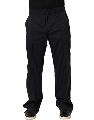 Black Nylon Straight Jogger Sweatpants Pants