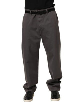 Dark Gray MidWaist Straight Men Trouser Pants