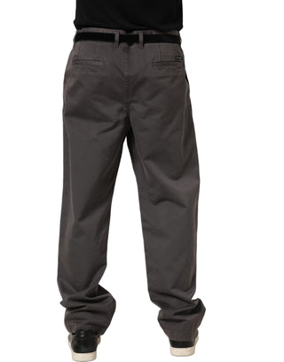 Pantalones de vestir rectos para hombre de cintura media gris oscuro  