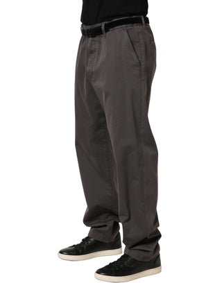 Dark Gray MidWaist Straight Men Trouser Pants