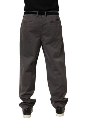 Dark Gray MidWaist Straight Men Trouser Pants