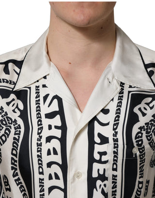 Black White Logo Bandana Short Sleeves Shirt