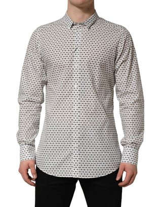 White Logo GOLD Long Sleeves Dress Shirt