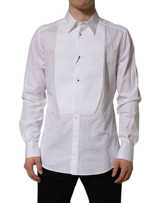 White GOLD Long Sleeves Bib Men Dress Shirt
