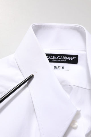 White MARTINI Long Sleeves Men Dress Shirt