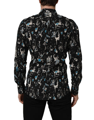Camisa de vestir negra de algodón Jazz Club GOLD fit