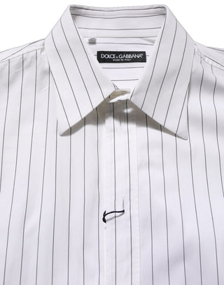 White Stripes Cotton Men Formal Dress Shirt