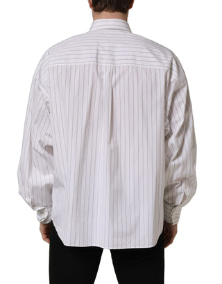 White Stripes Cotton Men Formal Dress Shirt