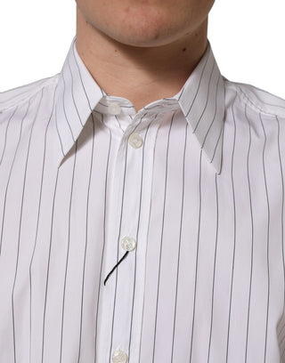 White Stripes Cotton Men Formal Dress Shirt