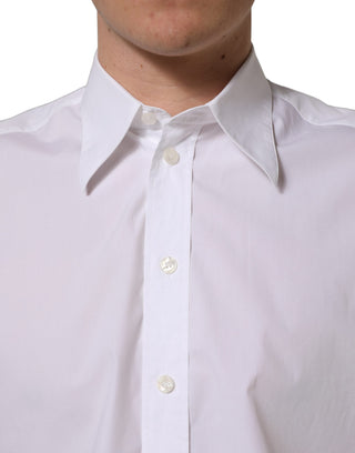 White Cotton Sleeveless Formal Dress Shirt
