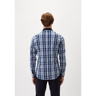 Navy Blue Cotton Pattern Shirt