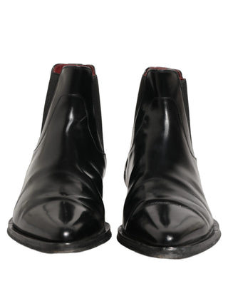 Black Chelsea Slip On Men Ankle Boots Shoes