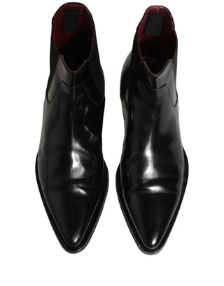 Black Chelsea Slip On Men Ankle Boots Shoes