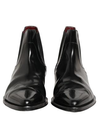 Black Chelsea Slip On Men Ankle Boots Shoes