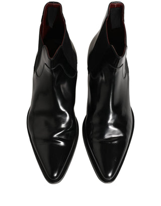 Black Chelsea Slip On Men Ankle Boots Shoes