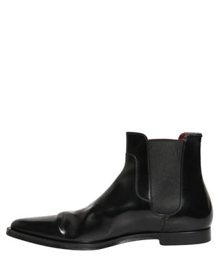Black Chelsea Slip On Men Ankle Boots Shoes