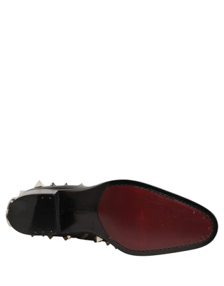 Black Crystal Embellished Short Boots Shoes