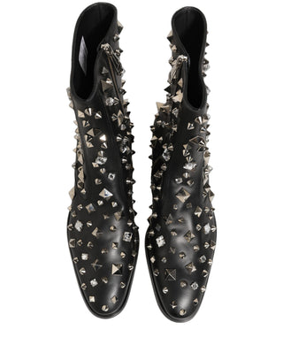 Botines cortos negros adornados con cristales  