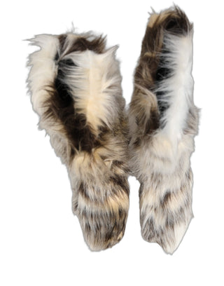 Multicolor Knee High Faux Fur Boots Shoes