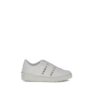White Calf Leather Bos Taurus Sneakers