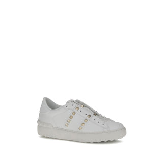 White Calf Leather Bos Taurus Sneakers