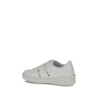 White Calf Leather Bos Taurus Sneakers