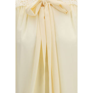 Beige Polyester Blouse