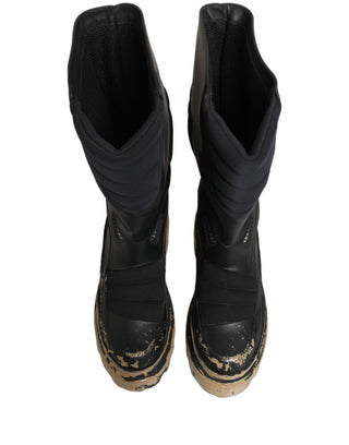 Botas de media caña para hombre estilo biker de cuero negro