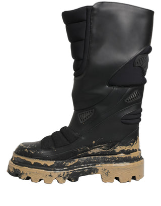 Botas de media caña para hombre estilo biker de cuero negro