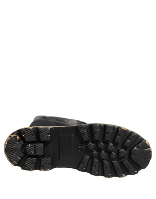 Botas de media caña para hombre estilo biker de cuero negro